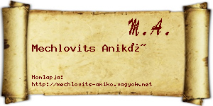 Mechlovits Anikó névjegykártya